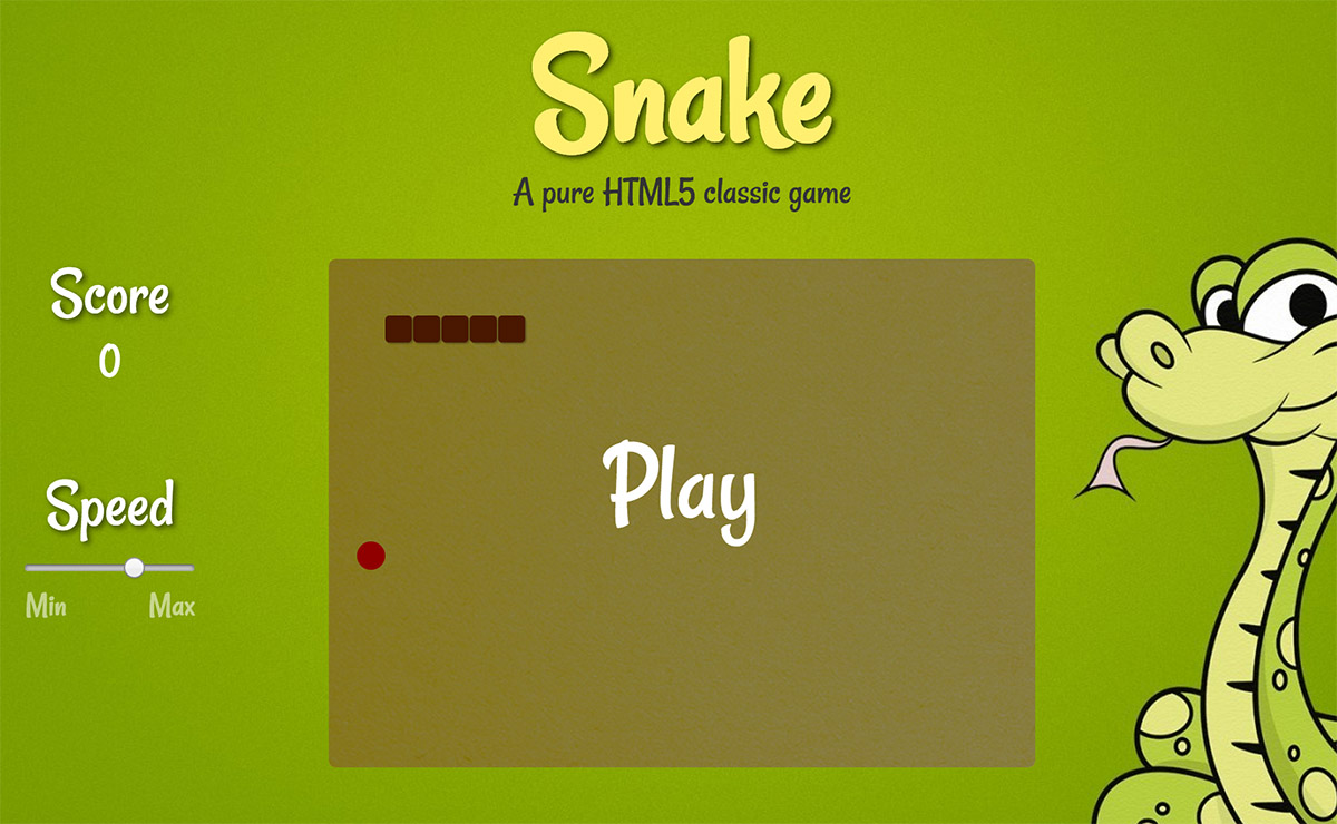 Snake Game - HTML5 Game by demonisblack